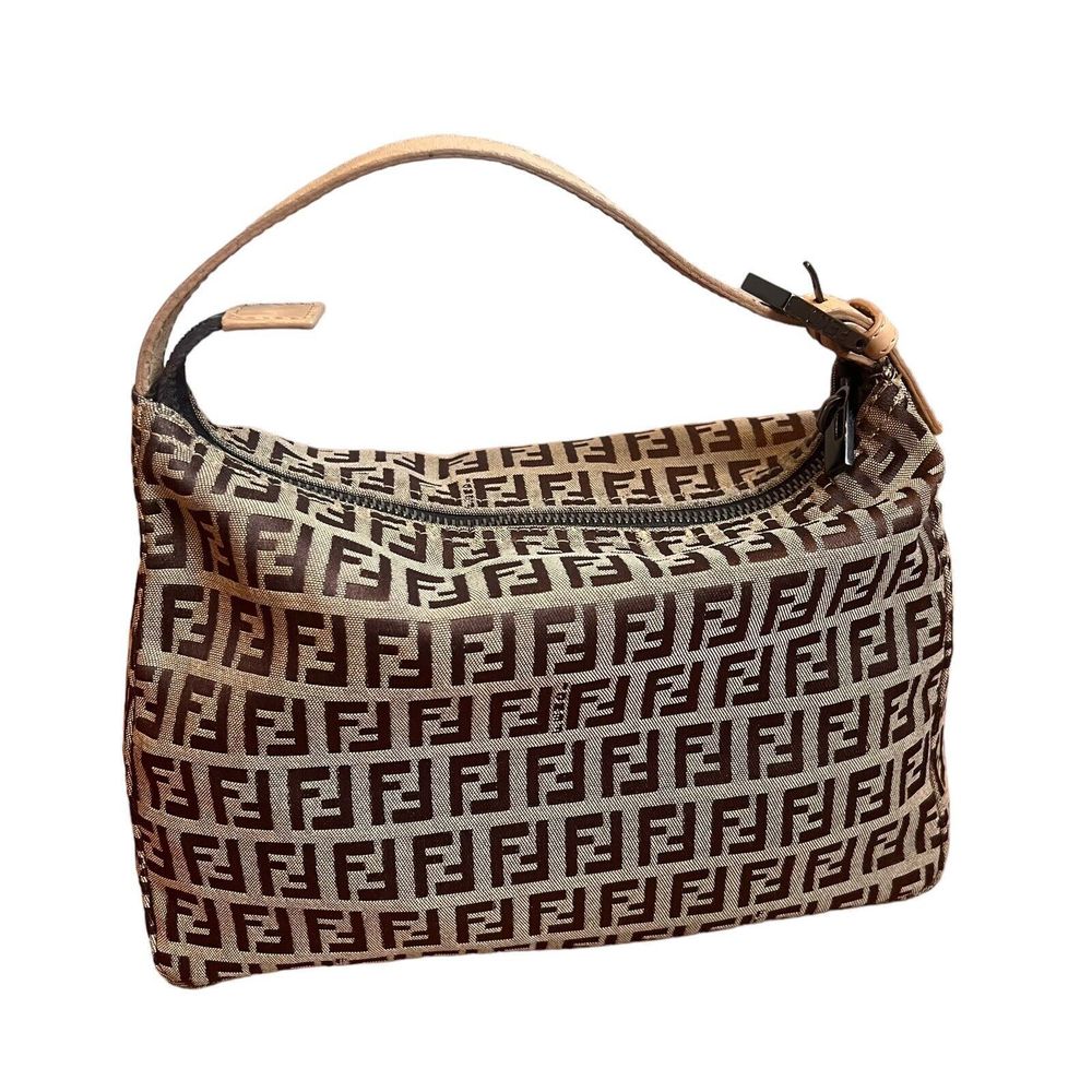 1990s Vintage FENDI  Zucchino Jacquard Mini Pouch Bag - Picture 2 of 13